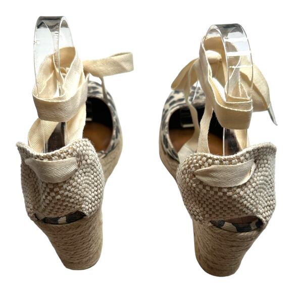 Margaux The Espadrille Leopard Animal Print Wedges Size 40/9.5 - Picture 3 of 10